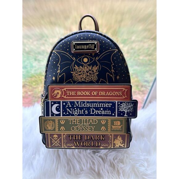 *NEW RARE EXCLUSIVE*Loungefly Fantasy Books Mini Backpack (BAM Exclusive) - Picture 1 of 4